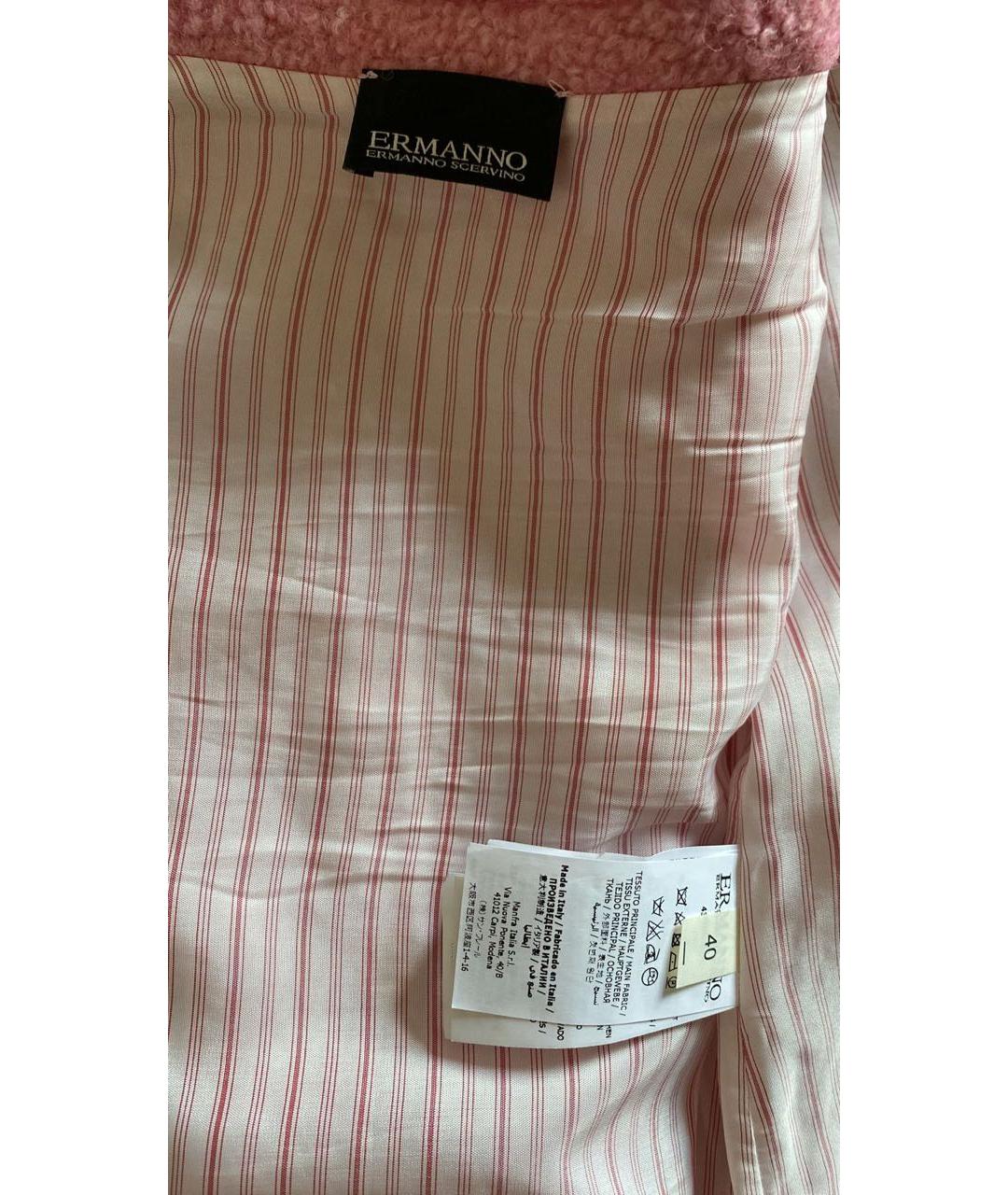 ERMANNO ERMANNO Розовая шерстяная юбка мини, фото 3