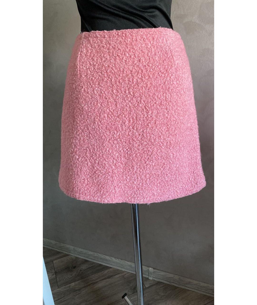 ERMANNO ERMANNO Розовая шерстяная юбка мини, фото 2