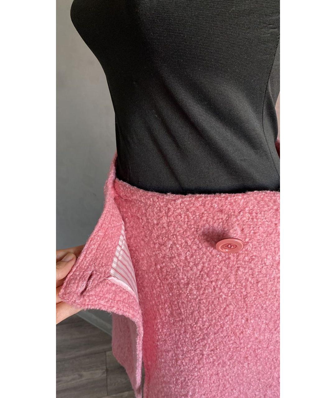 ERMANNO ERMANNO Розовая шерстяная юбка мини, фото 4