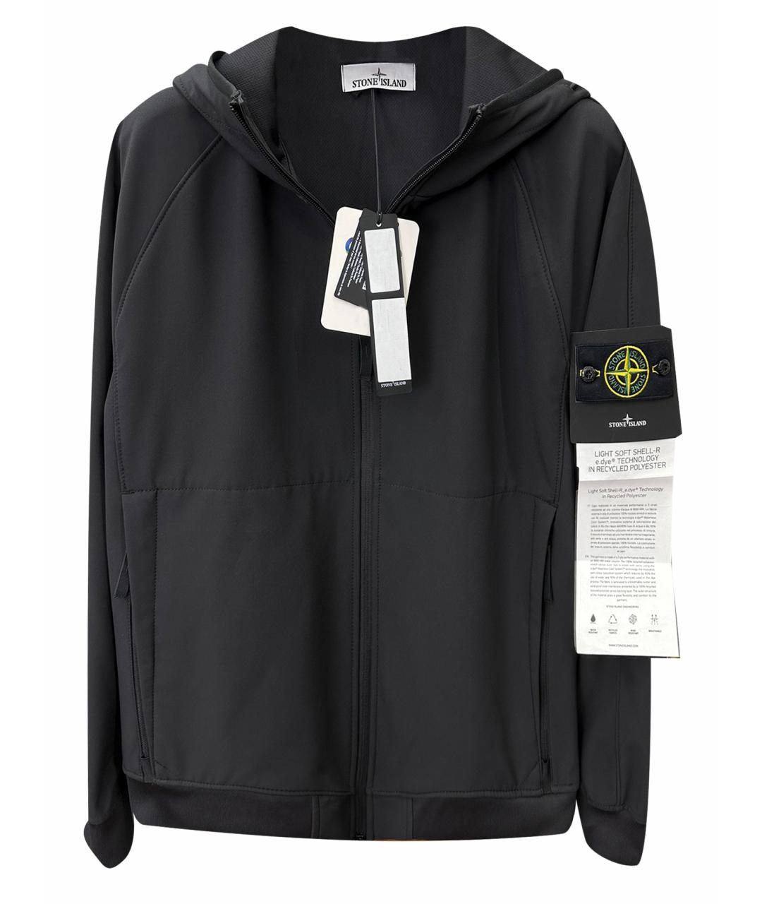 STONE ISLAND Черная полиуретановая куртка, фото 1
