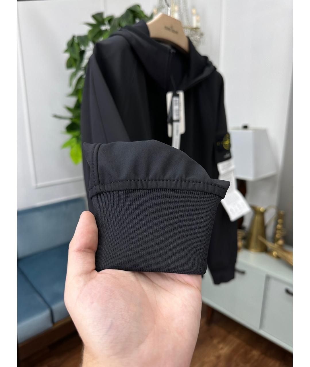 STONE ISLAND Черная полиуретановая куртка, фото 2
