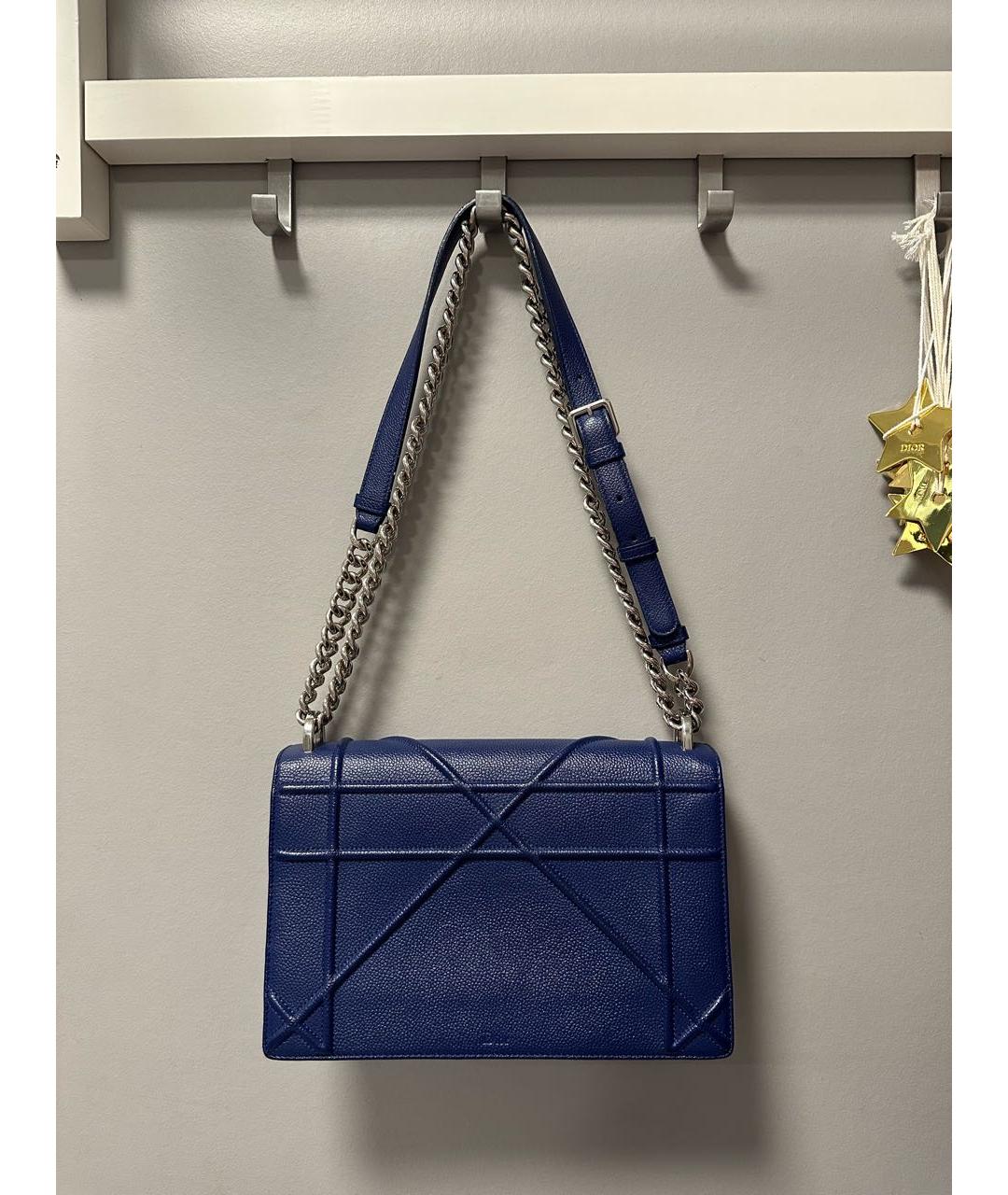CHRISTIAN DIOR Синяя кожаная сумка через плечо, фото 2