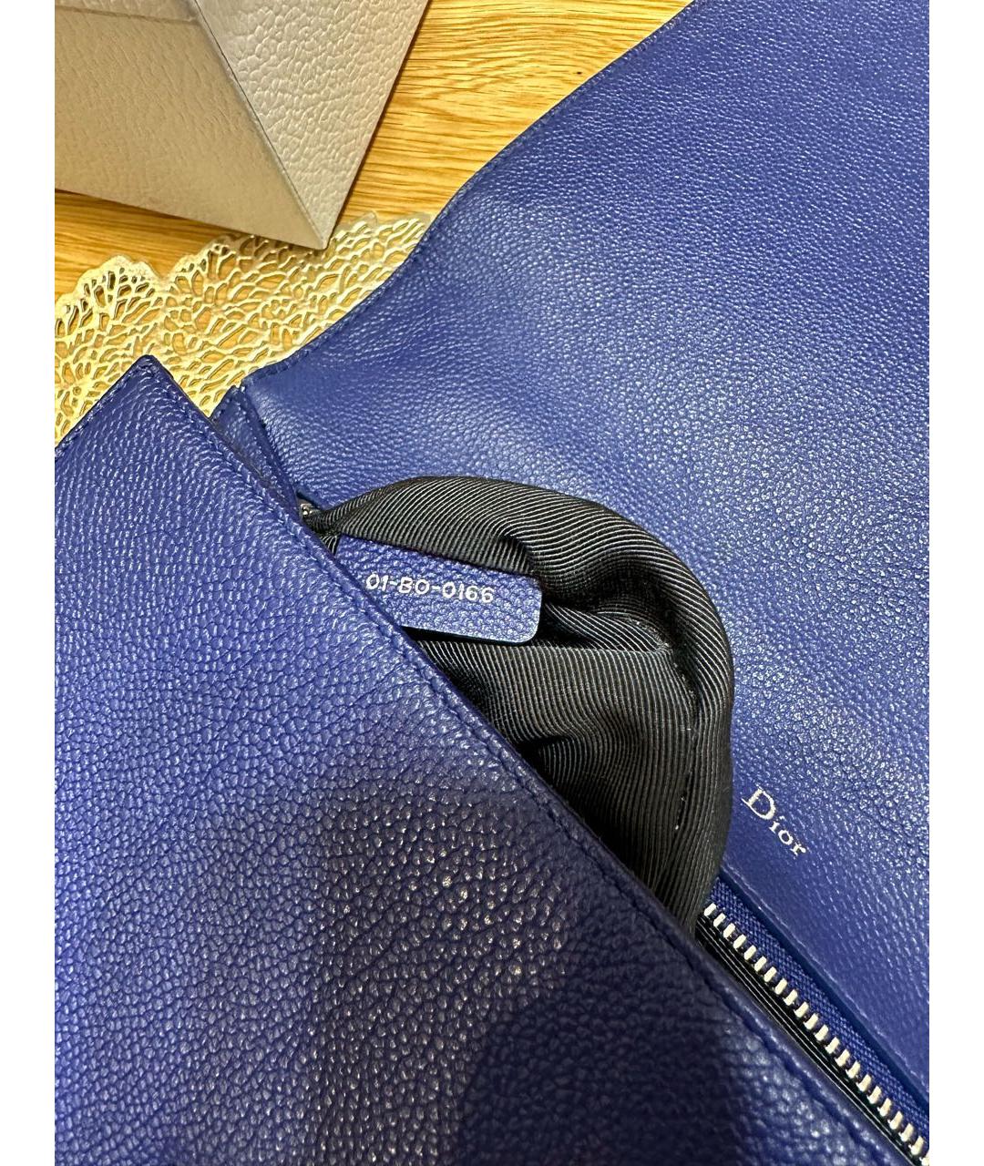 CHRISTIAN DIOR Синяя кожаная сумка через плечо, фото 5