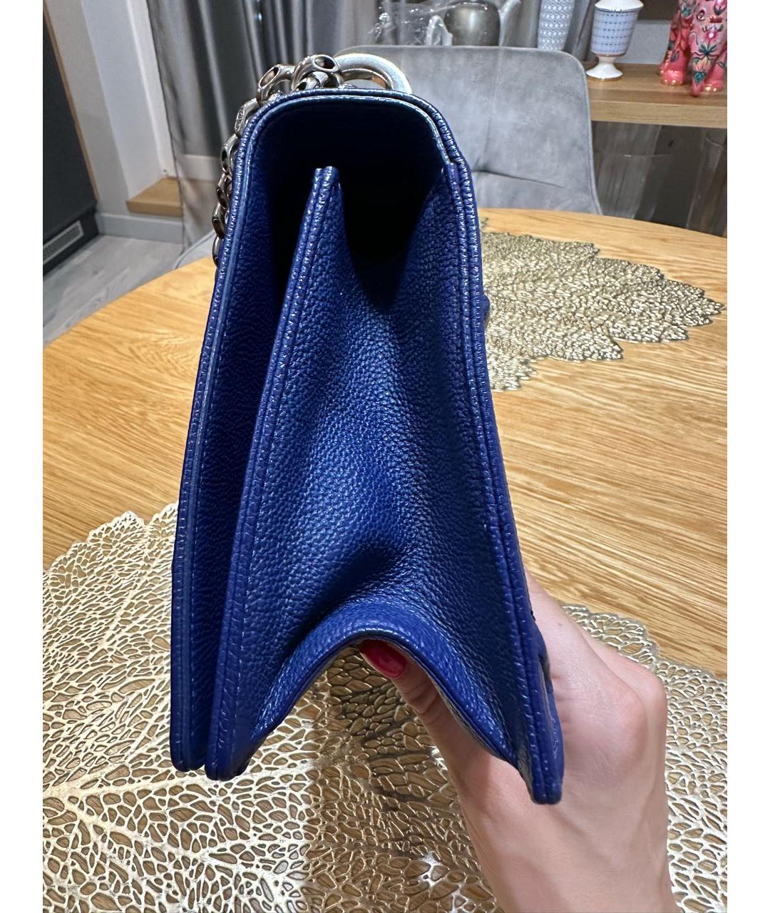 CHRISTIAN DIOR Синяя кожаная сумка через плечо, фото 8