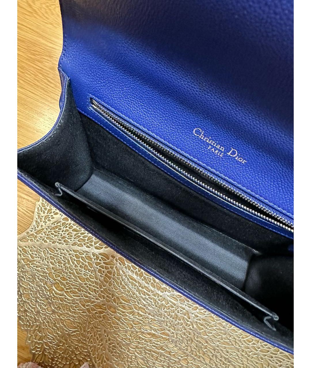 CHRISTIAN DIOR Синяя кожаная сумка через плечо, фото 4