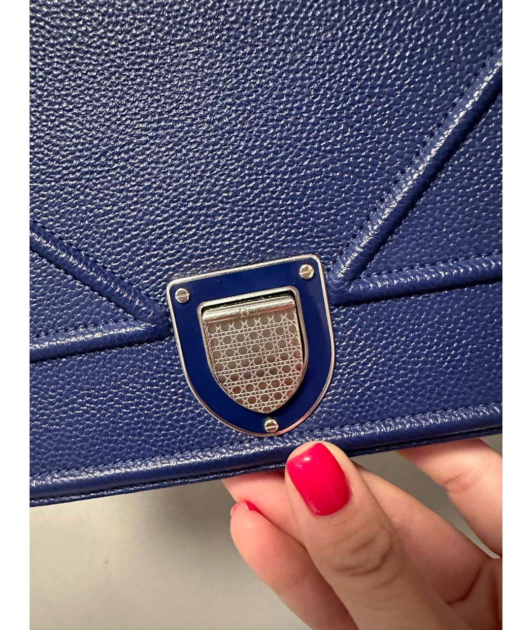 CHRISTIAN DIOR Синяя кожаная сумка через плечо, фото 3