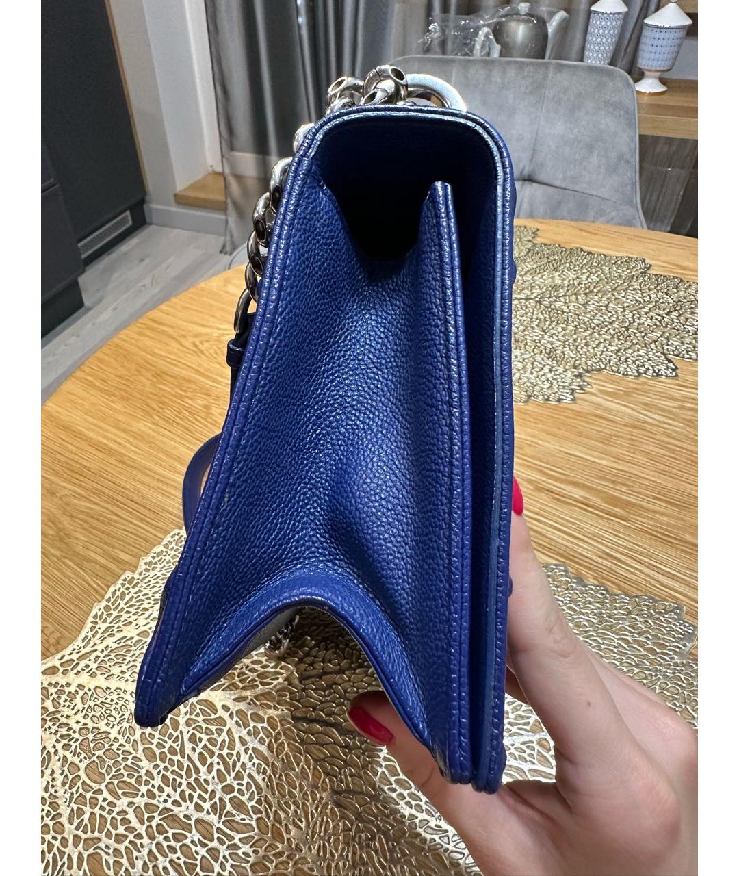 CHRISTIAN DIOR Синяя кожаная сумка через плечо, фото 7