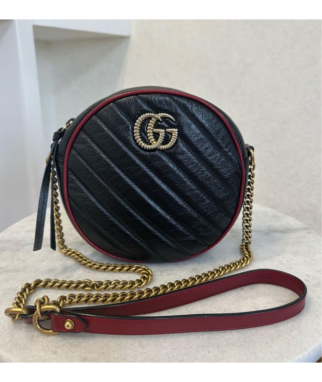 GUCCI Черная кожаная сумка через плечо, фото 2