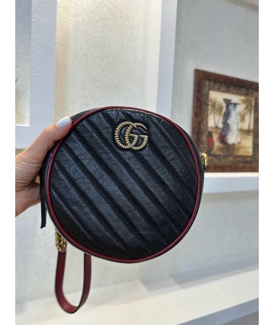 GUCCI Черная кожаная сумка через плечо, фото 7