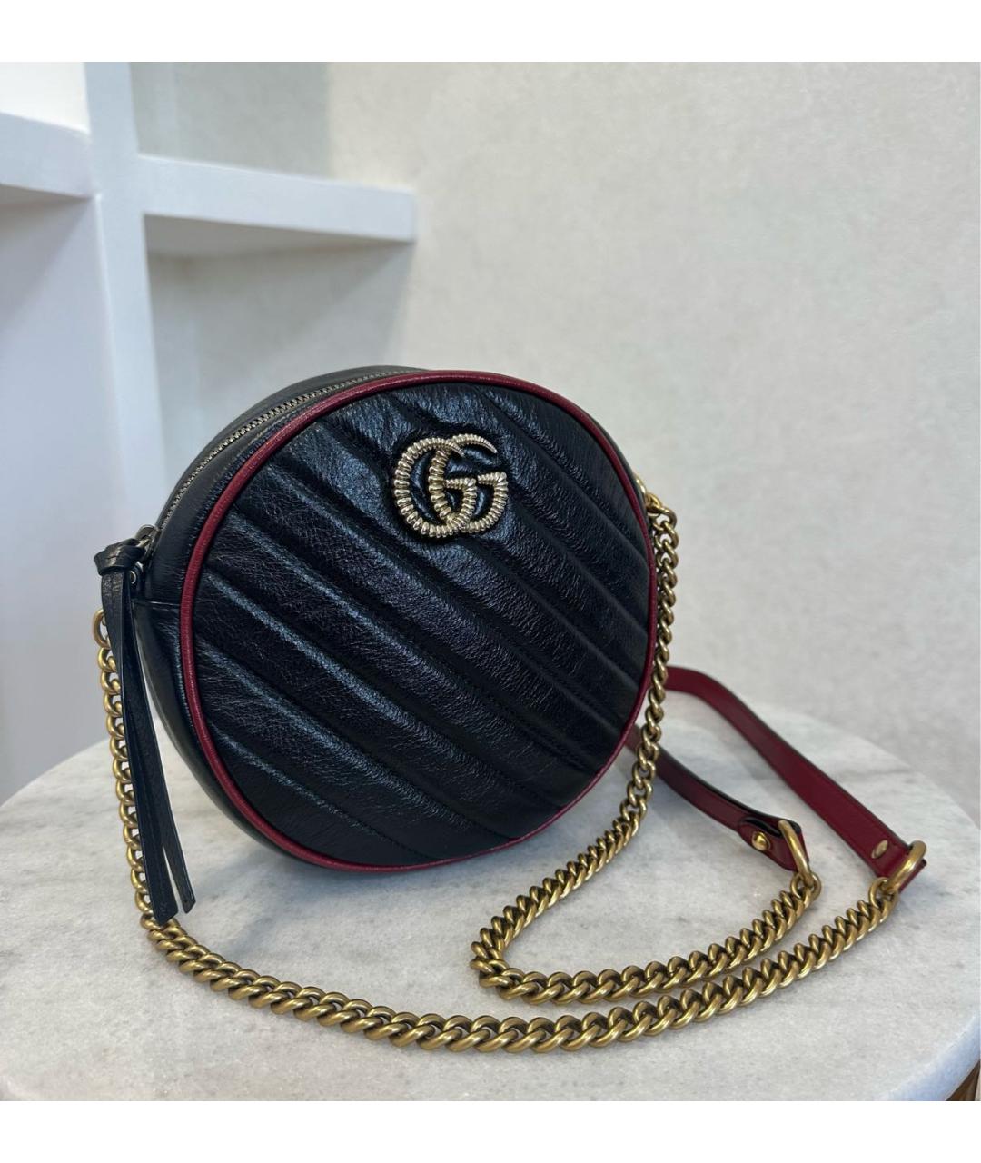 GUCCI Черная кожаная сумка через плечо, фото 3