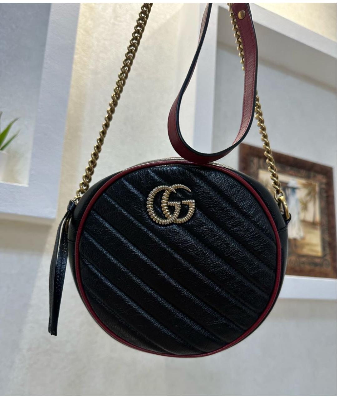 GUCCI Черная кожаная сумка через плечо, фото 6