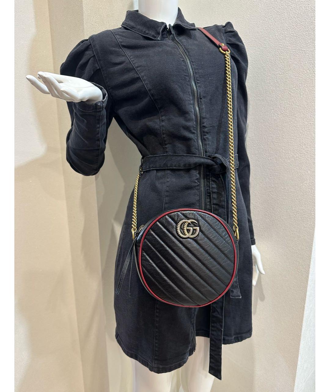 GUCCI Черная кожаная сумка через плечо, фото 4