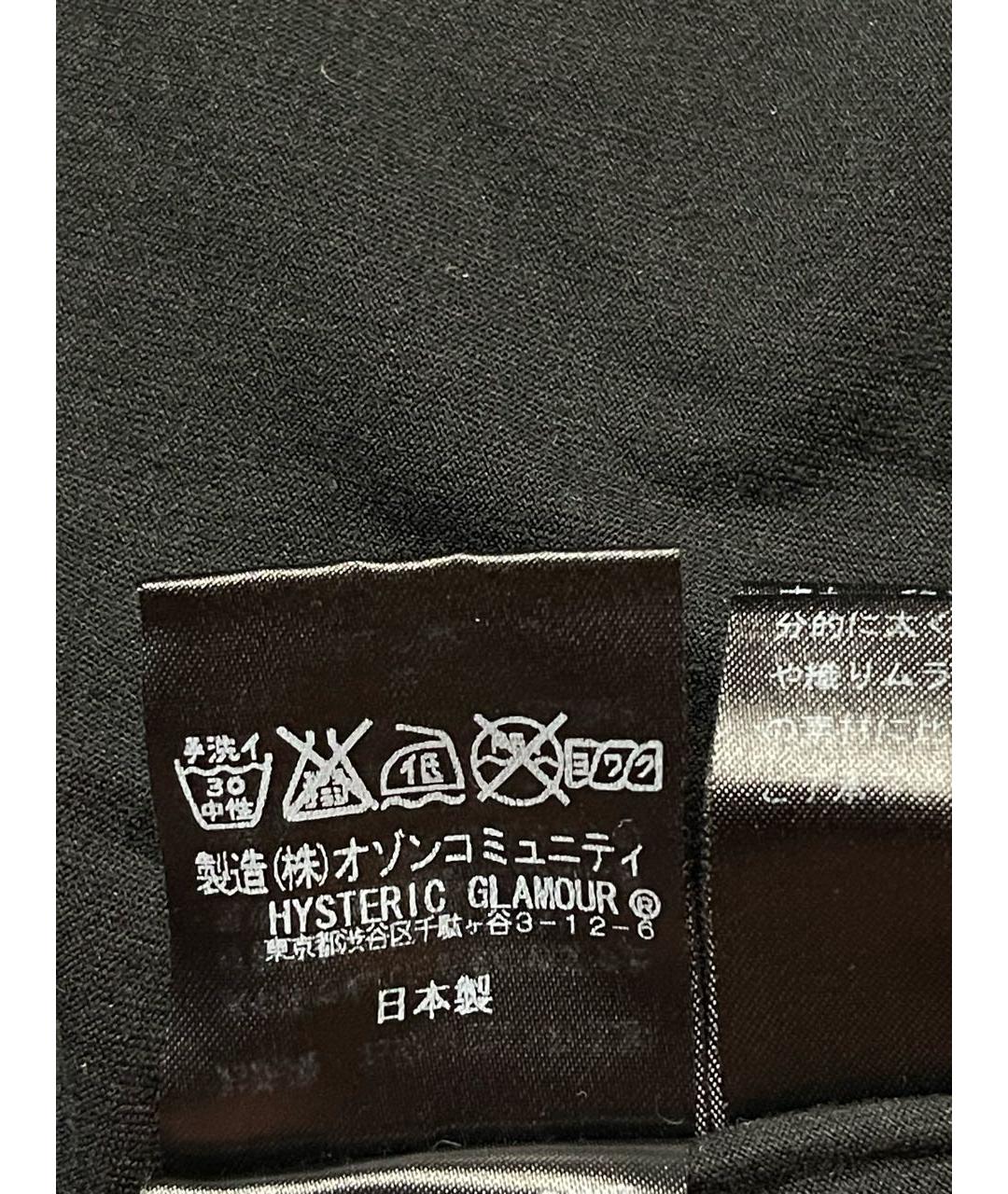 HYSTERIC GLAMOUR Черная хлопковая футболка, фото 6