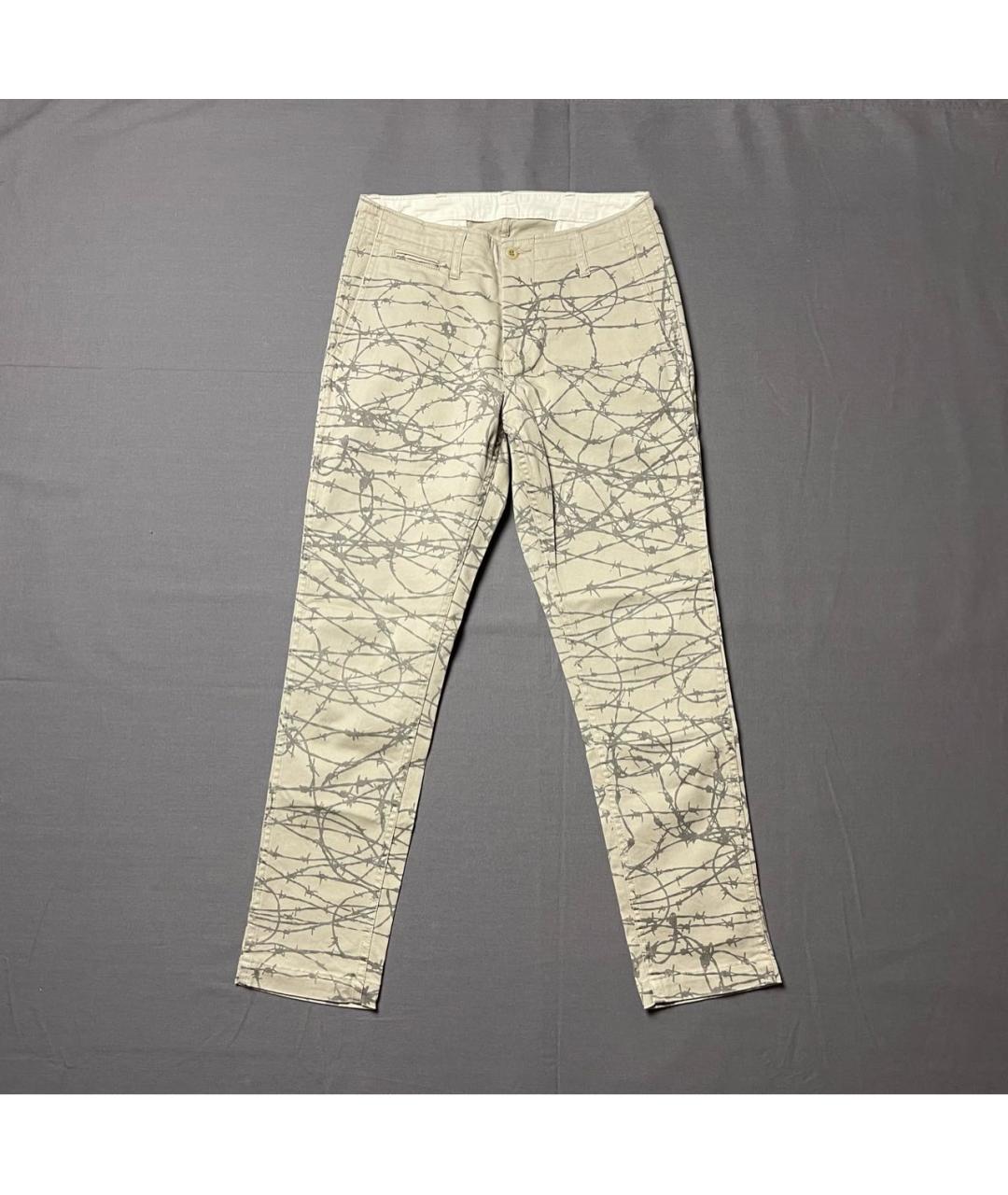 HYSTERIC GLAMOUR Бежевые хлопковые брюки узкие, фото 7