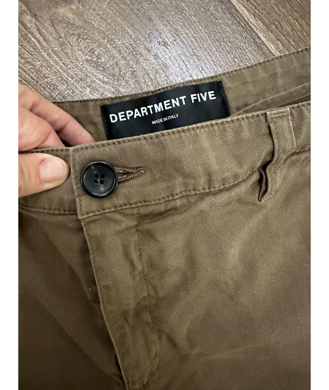 DEPARTMENT 5 Коричневые хлопковые прямые брюки, фото 2
