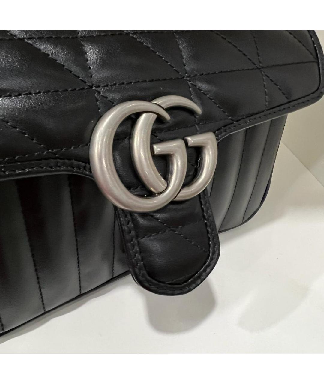 GUCCI Черная кожаная сумка через плечо, фото 2