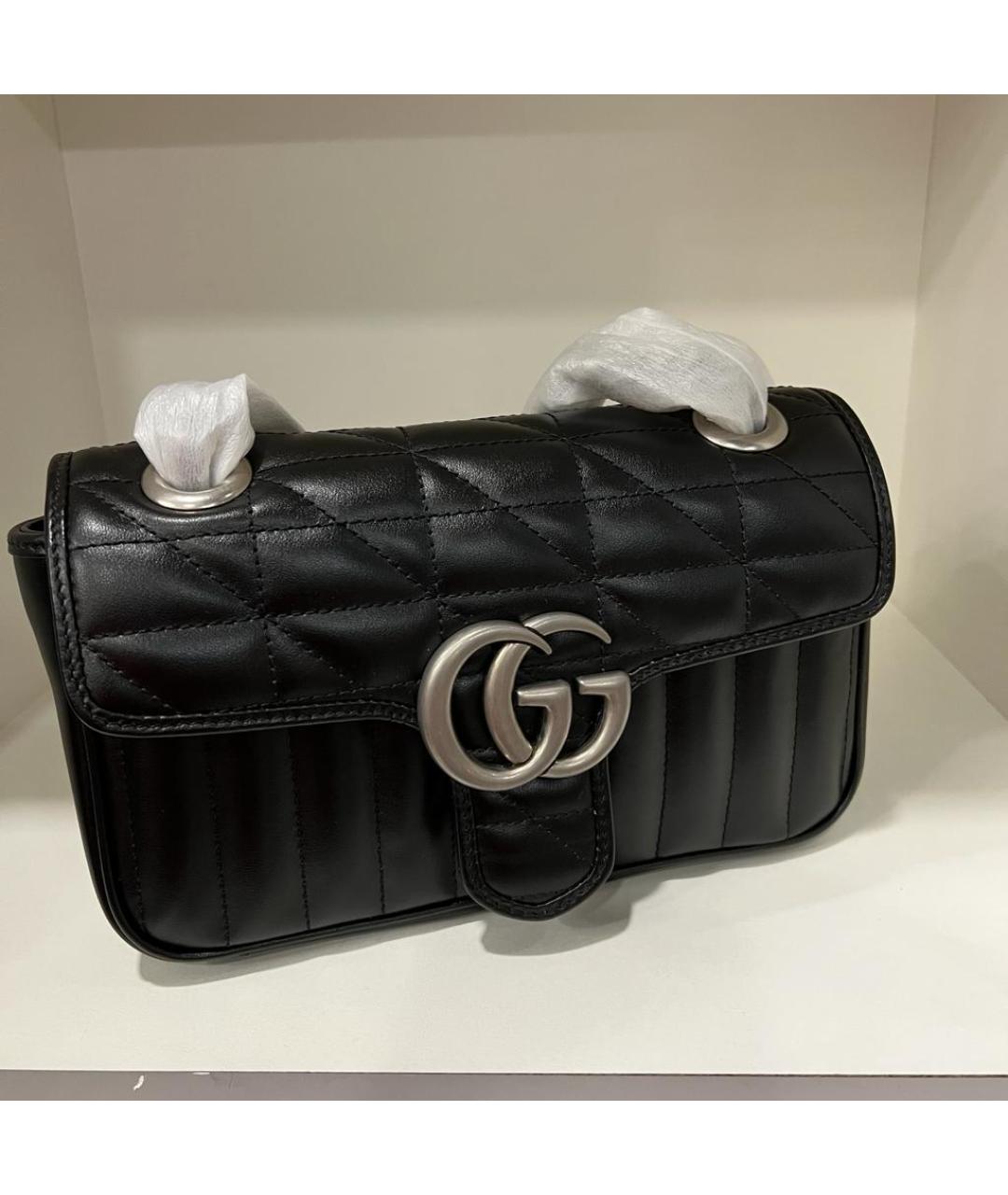 GUCCI Черная кожаная сумка через плечо, фото 5