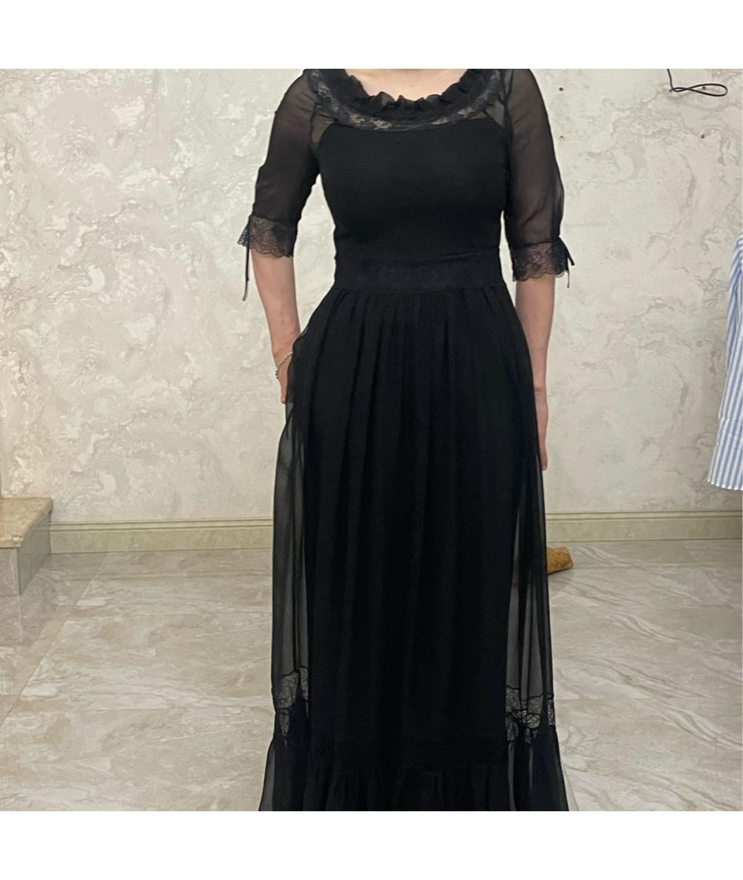 ALBERTA FERRETTI Черное шифоновое вечернее платье, фото 4