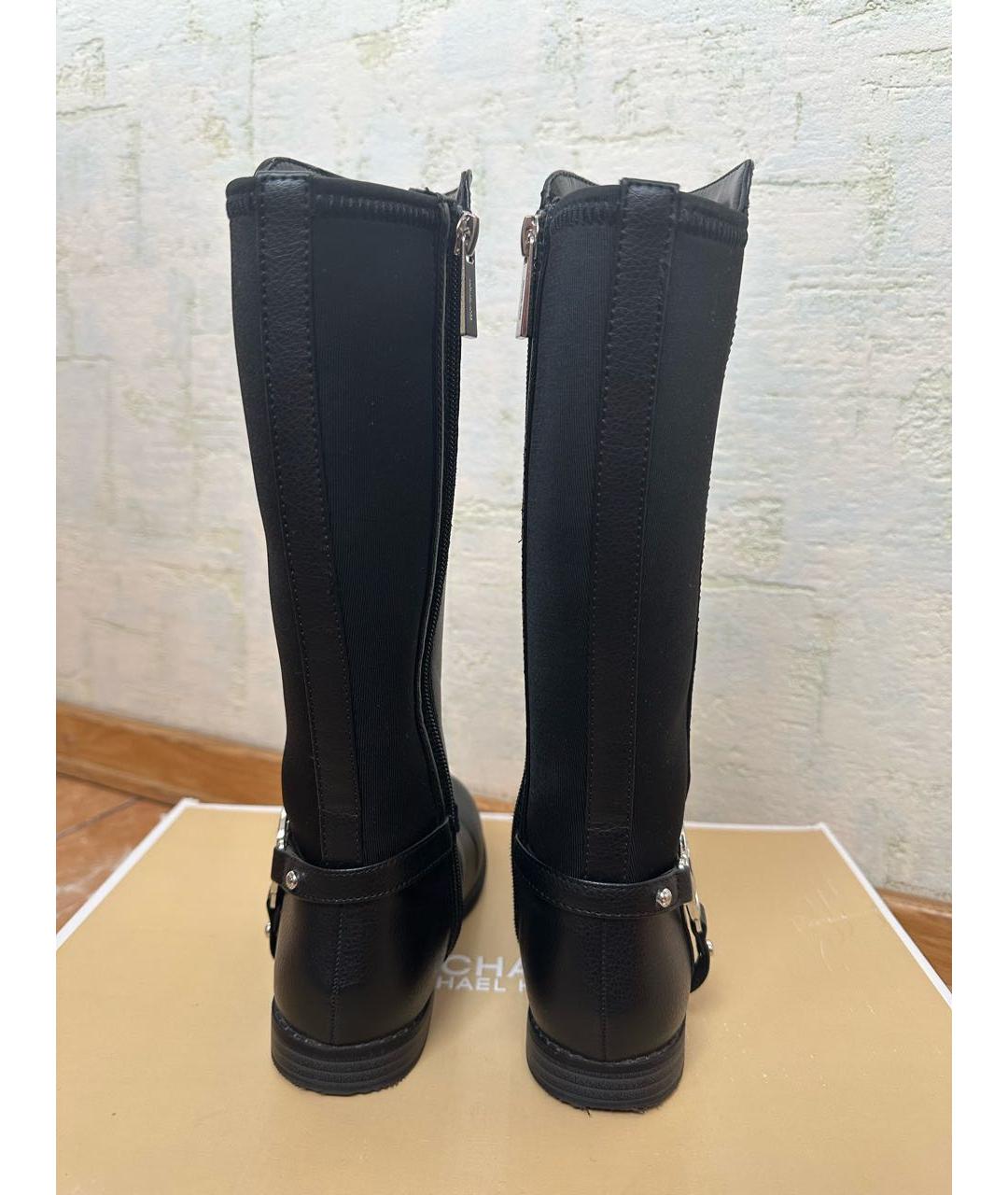 MICHAEL KORS Черные кожаные сапоги, фото 4