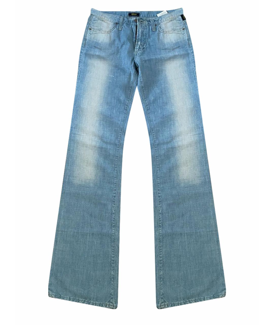 VERSACE JEANS COUTURE Голубые хлопковые джинсы клеш, фото 1
