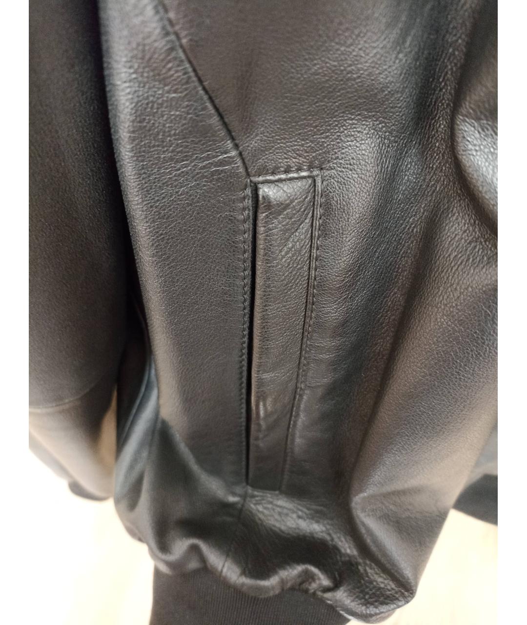 EMPORIO ARMANI Черная кожаная куртка, фото 6
