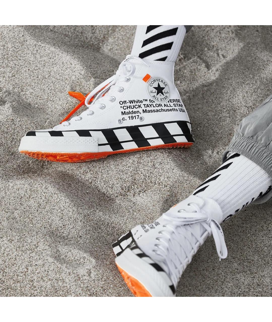 OFF-WHITE Белые текстильные кроссовки, фото 8