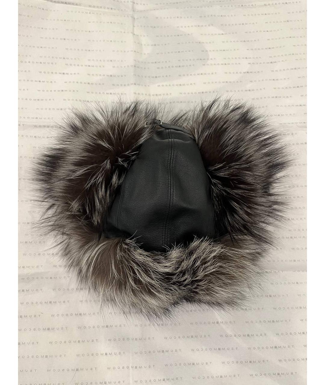 BILLIONAIRE Черная кожаная шапка, фото 8