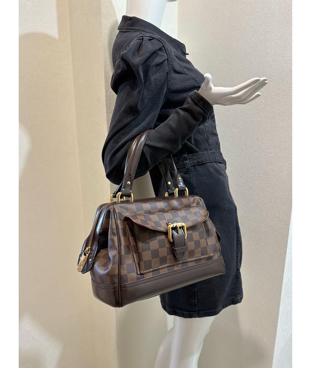 LOUIS VUITTON Коричневая кожаная сумка через плечо, фото 4