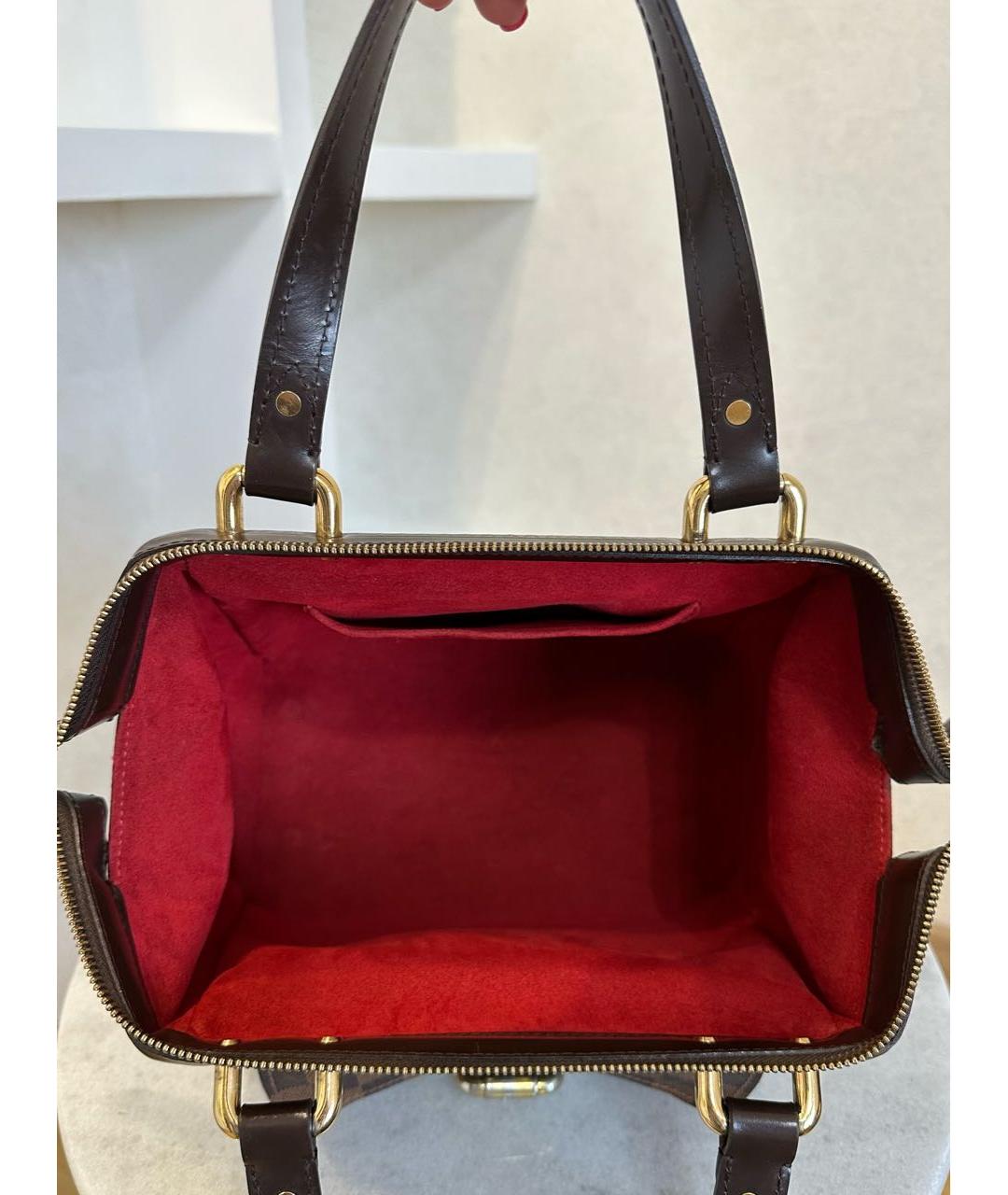 LOUIS VUITTON Коричневая кожаная сумка через плечо, фото 7