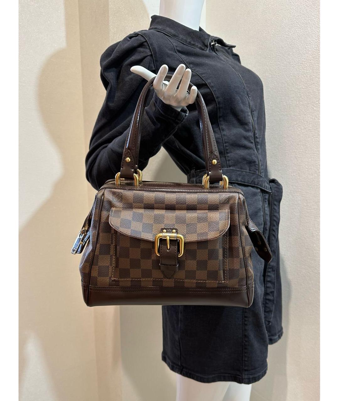 LOUIS VUITTON Коричневая кожаная сумка через плечо, фото 5