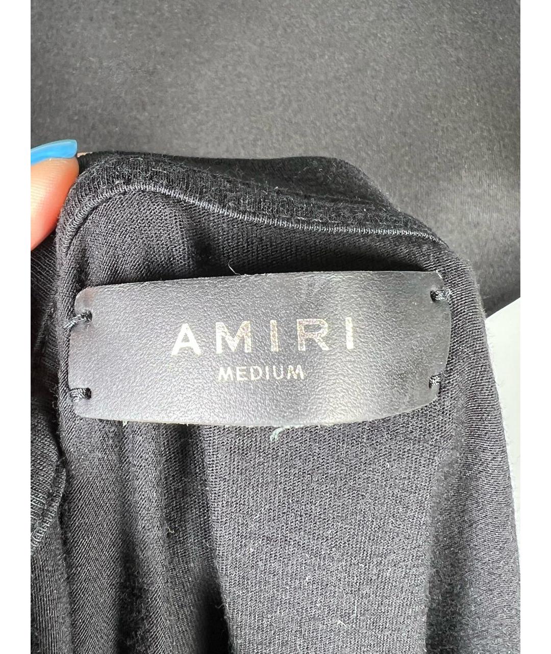 AMIRI Черная хлопковая футболка, фото 4