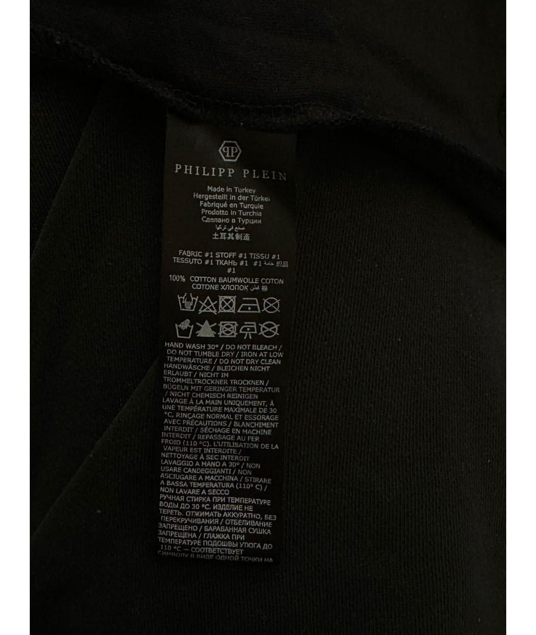 PHILIPP PLEIN JUNIOR Черный хлопковый детская футболка / топ, фото 5