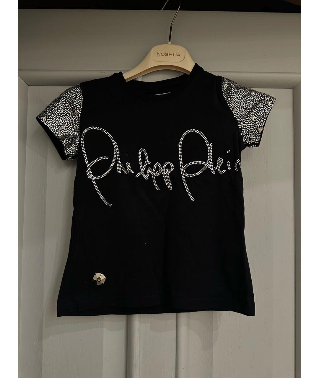 PHILIPP PLEIN JUNIOR Черный хлопковый детская футболка / топ, фото 6