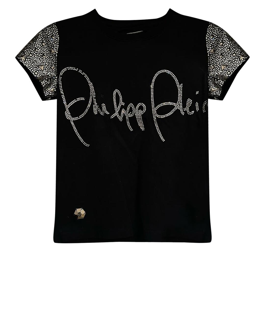 PHILIPP PLEIN JUNIOR Черный хлопковый детская футболка / топ, фото 1