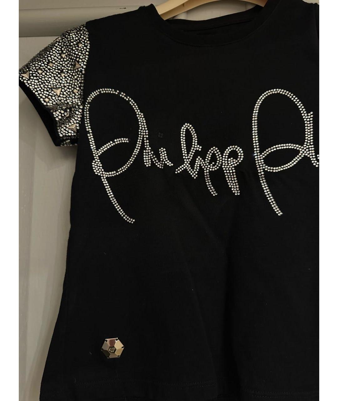 PHILIPP PLEIN JUNIOR Черный хлопковый детская футболка / топ, фото 3