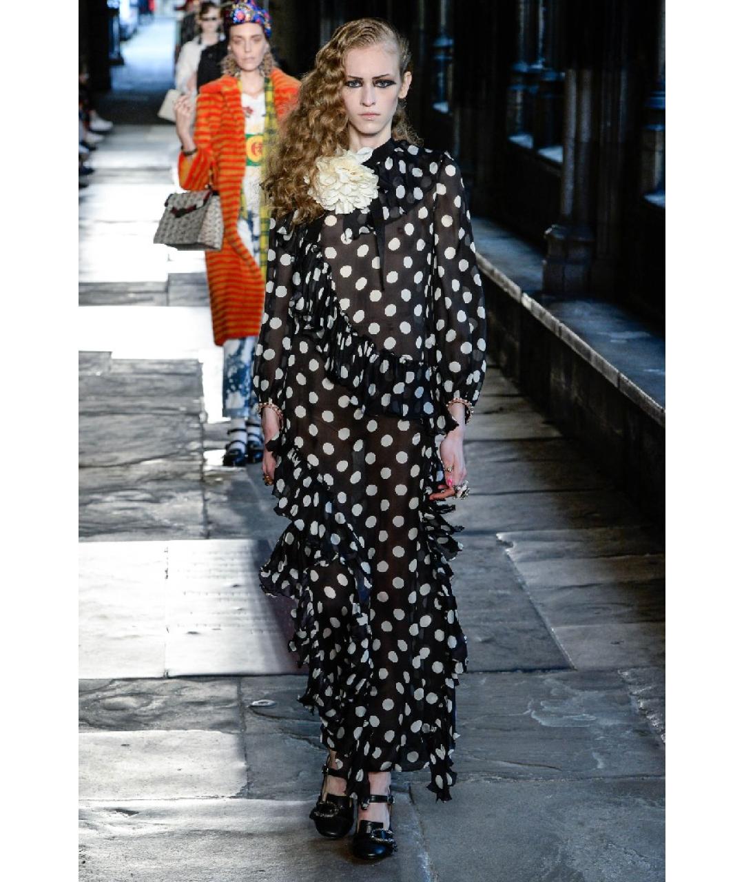 GUCCI Черное шелковое коктейльное платье, фото 3