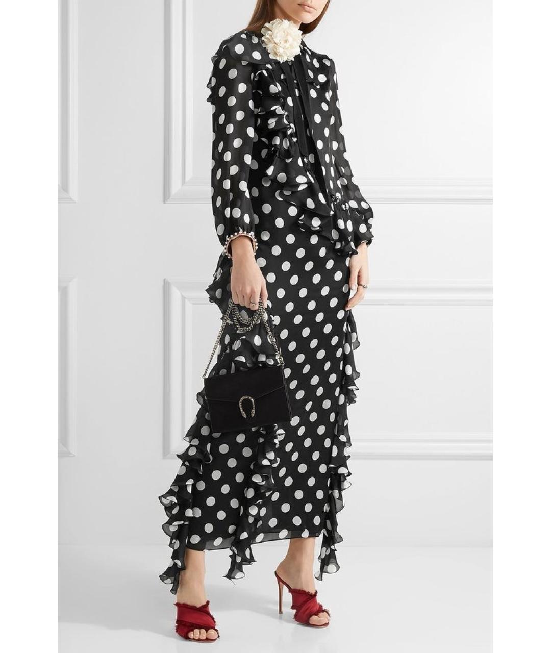 GUCCI Черное шелковое коктейльное платье, фото 5