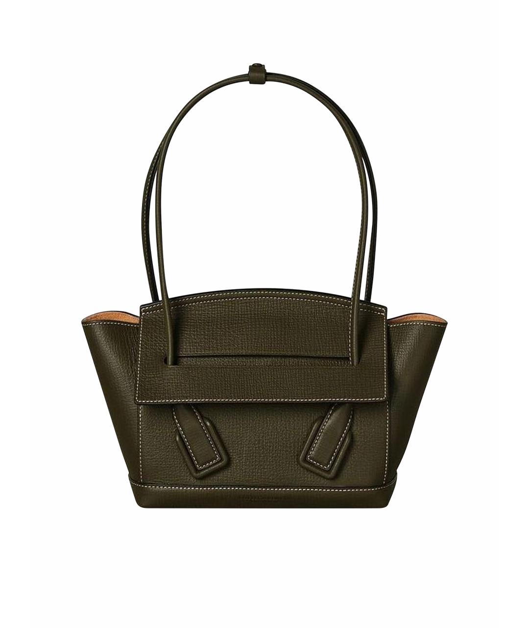 BOTTEGA VENETA Зеленая кожаная сумка тоут, фото 1