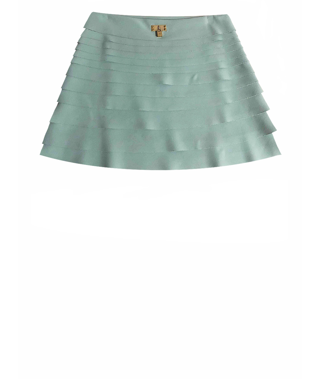 ELISABETTA FRANCHI Салатовая полиэстеровая юбка мини, фото 1