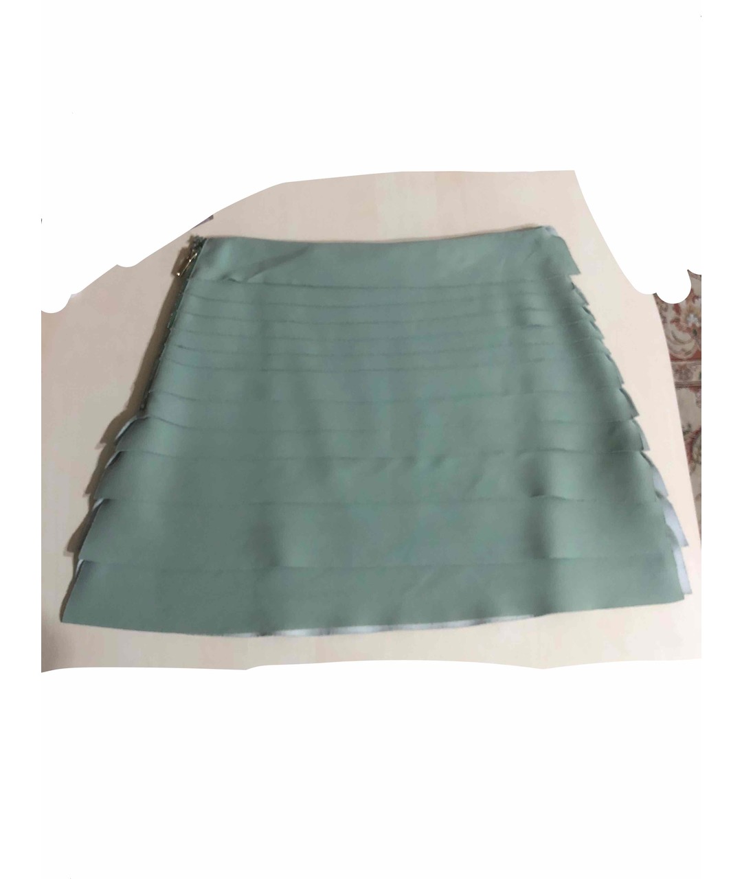 ELISABETTA FRANCHI Салатовая полиэстеровая юбка мини, фото 2