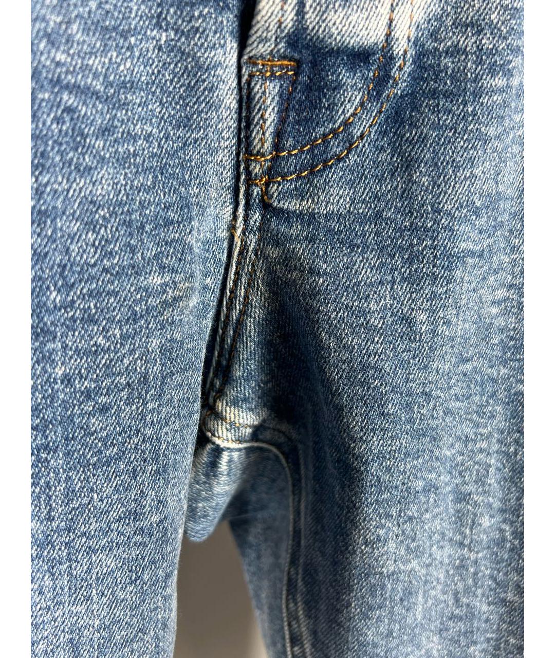 GUCCI Синие хлопковые прямые джинсы, фото 3