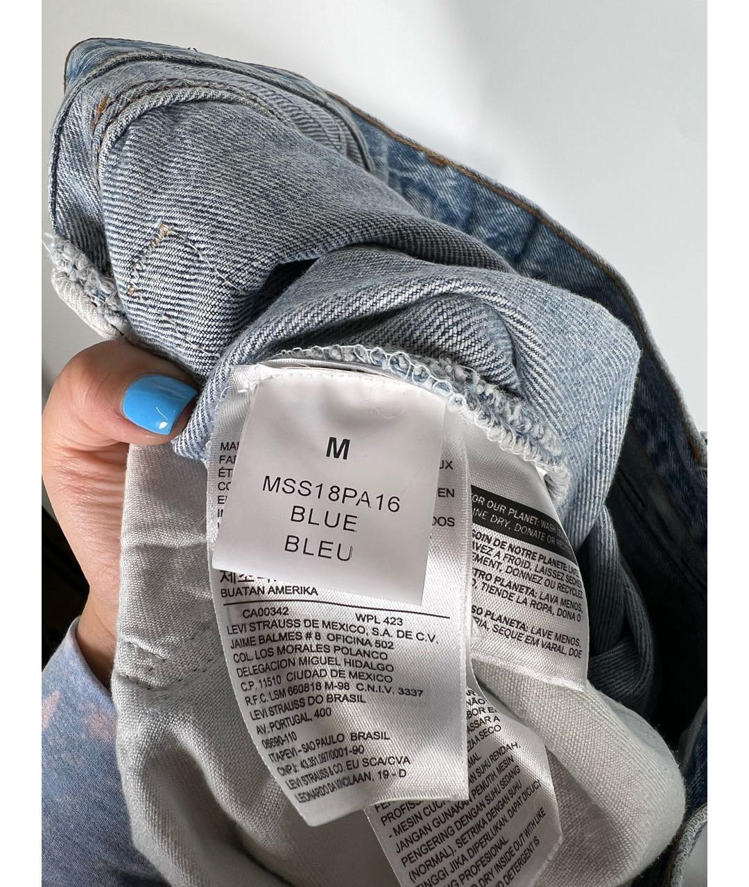 VETEMENTS Голубые хлопковые прямые джинсы, фото 6