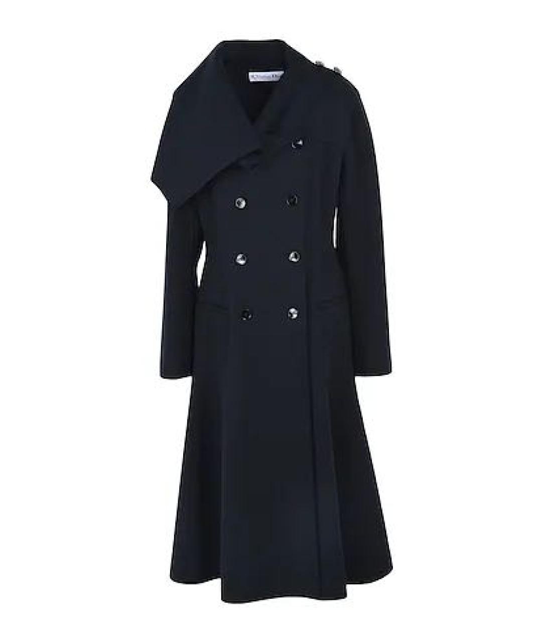 CHRISTIAN DIOR Черное шерстяное пальто, фото 1
