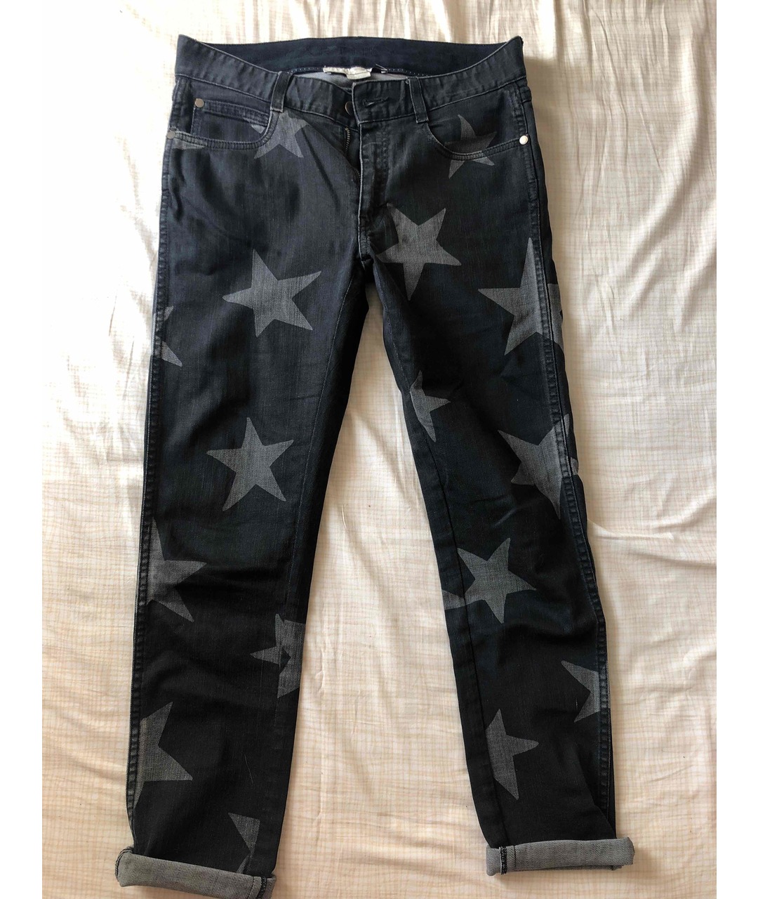 STELLA MCCARTNEY Серые хлопко-эластановые прямые джинсы, фото 4