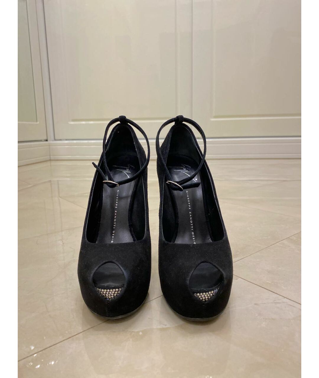 GIUSEPPE ZANOTTI DESIGN Черные замшевые туфли, фото 2