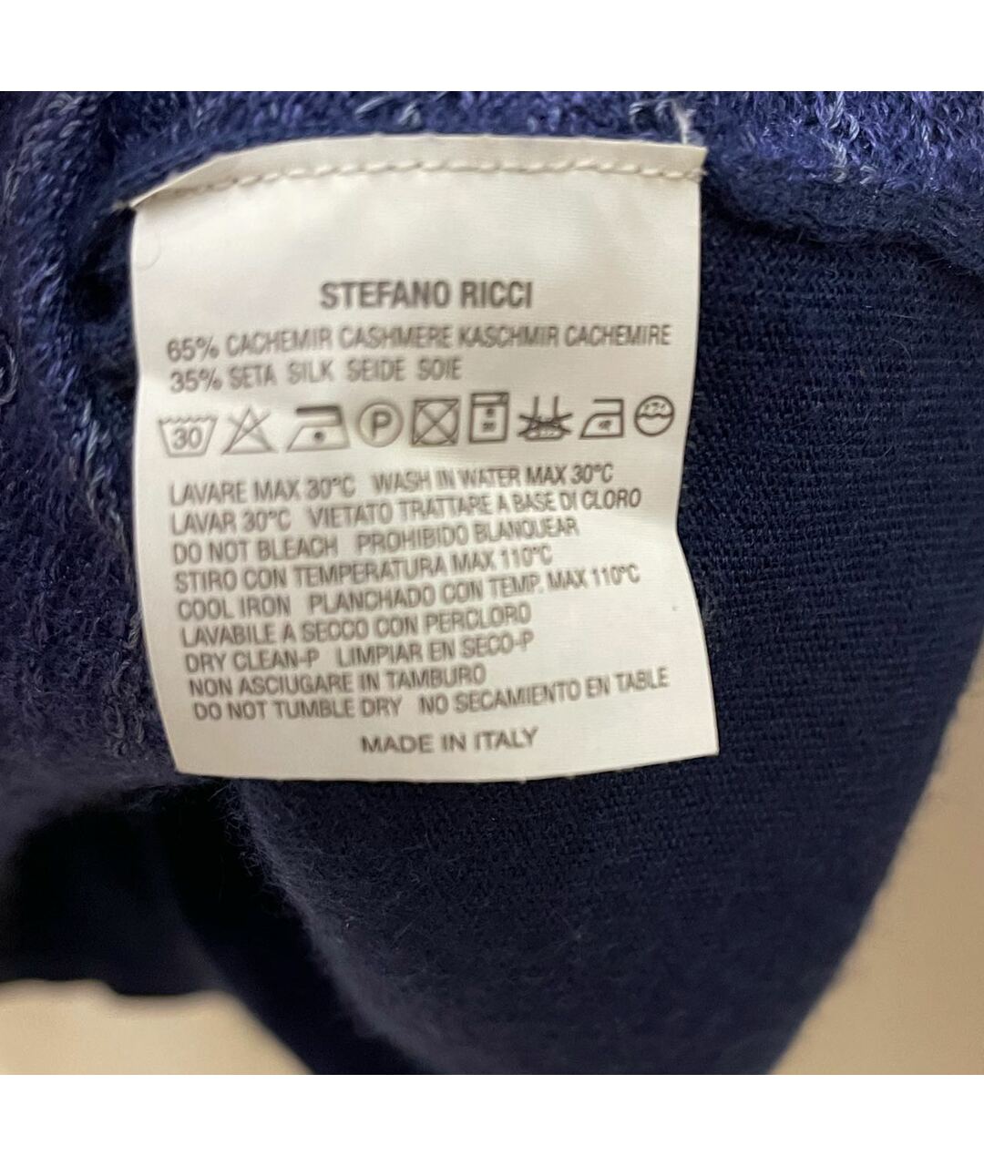 STEFANO RICCI Синий кашемировый джемпер / свитер, фото 5