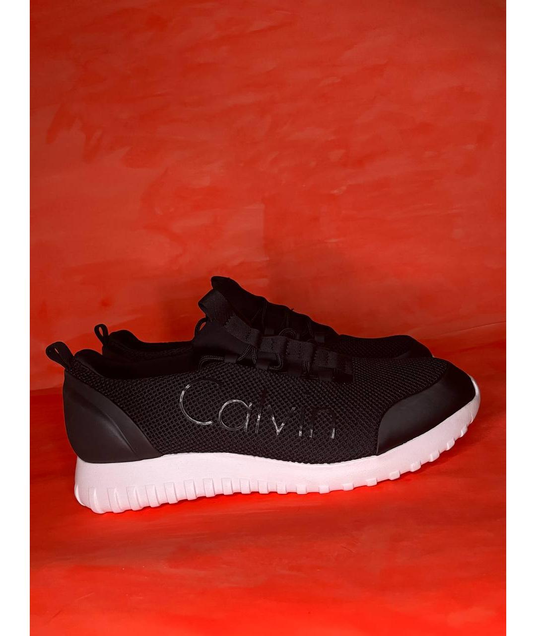 CALVIN KLEIN JEANS Черные текстильные низкие кроссовки / кеды, фото 9