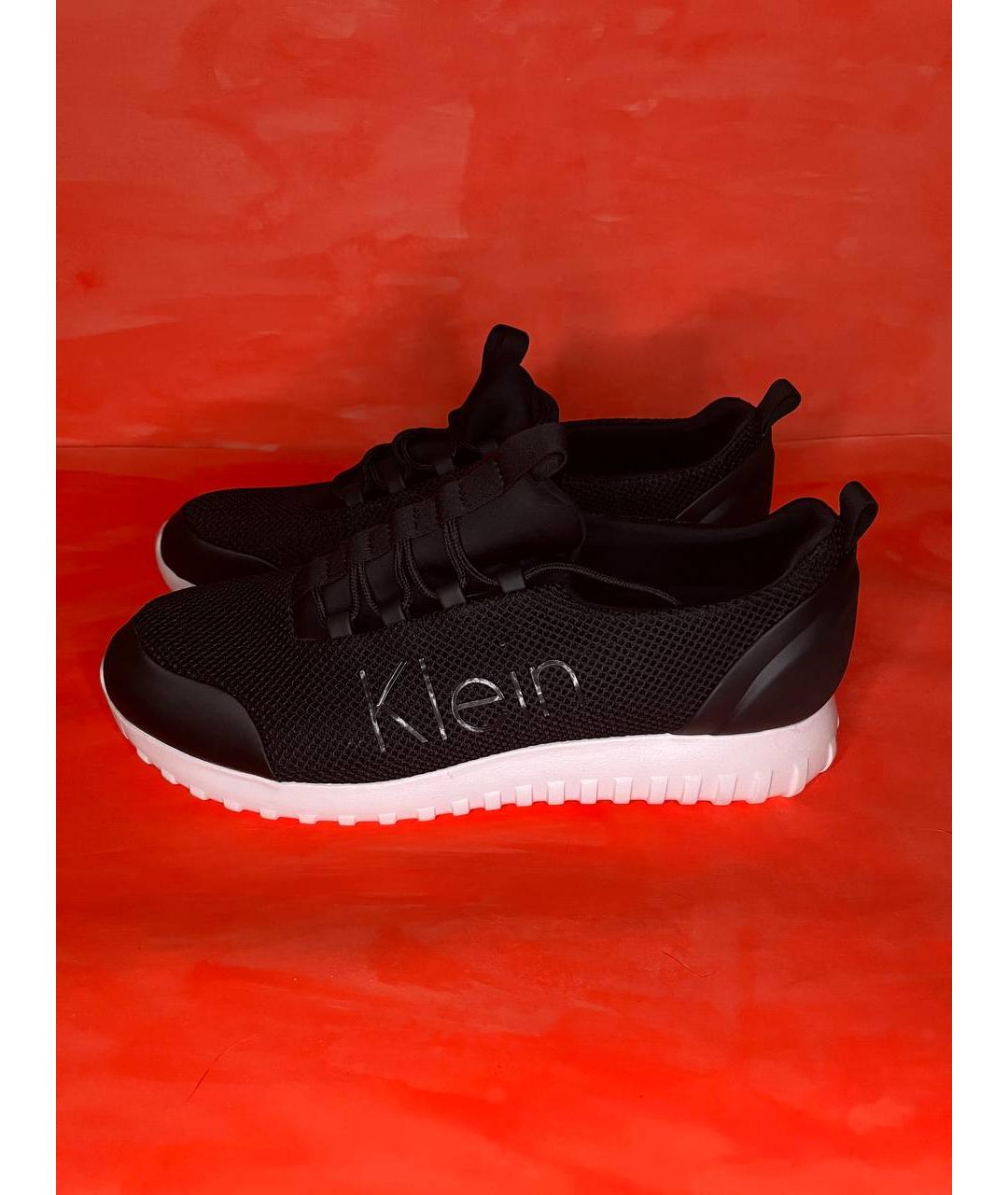 CALVIN KLEIN JEANS Черные текстильные низкие кроссовки / кеды, фото 6