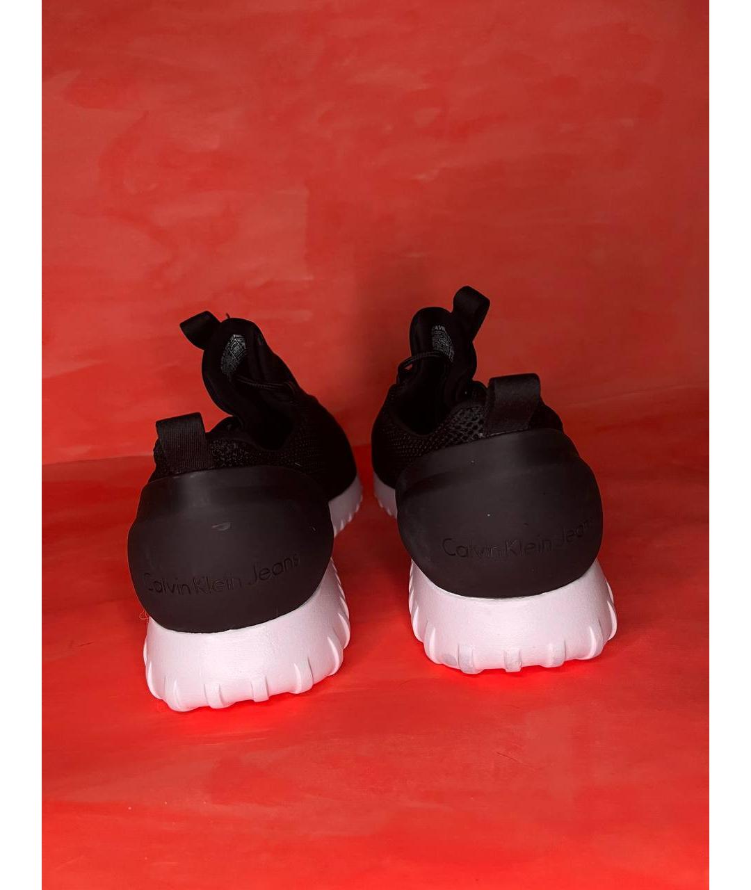 CALVIN KLEIN JEANS Черные текстильные низкие кроссовки / кеды, фото 4