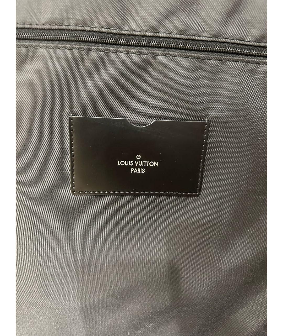 LOUIS VUITTON Антрацитовый кожаный чемодан, фото 7